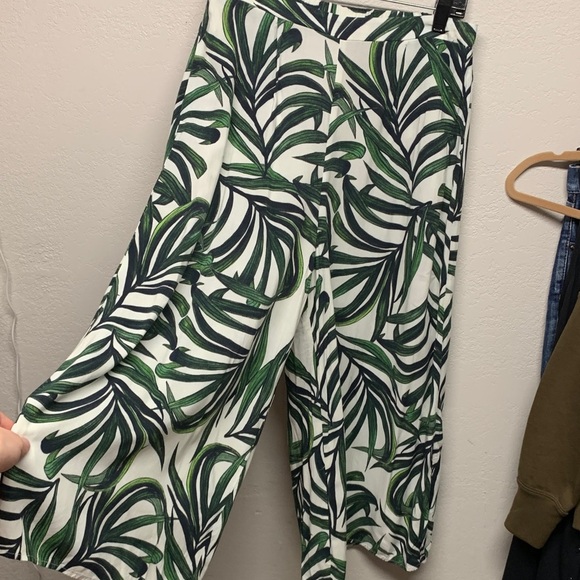 Show Me Your MuMu Pants - Show Me Your MuMu Green Leaf Print Wide Leg Pants